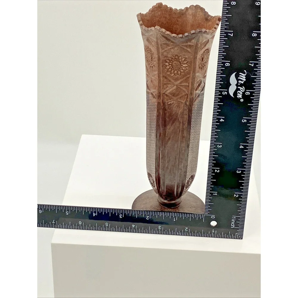 Vtg. Regaline Vase Sunburst Starburst Cross Hatch Flower‎ USA MCM Grannycore